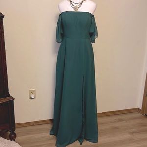 Bridesmaid Formal gown, floor length, drape sleeves
